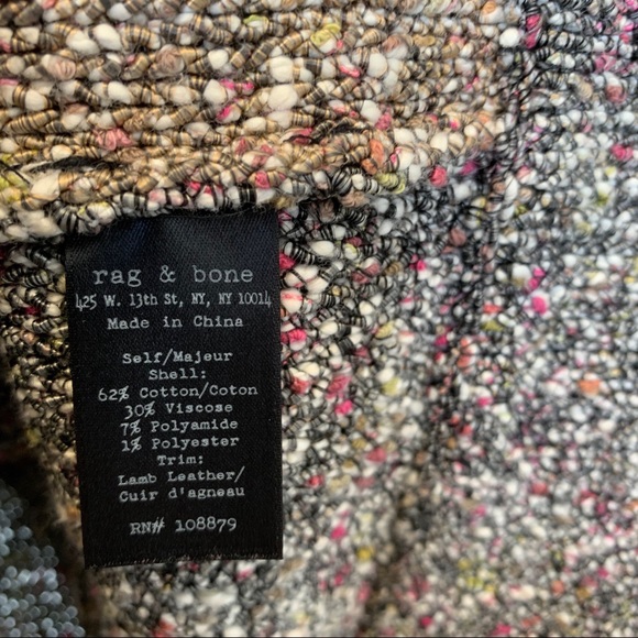 Rag & Bone Lory Knit Leather Trim Moto Jacket - Picture 6 of 7